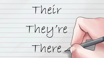 There, their, they're. Одинаковое произношение, разный смысл.